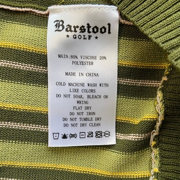 UNRL Barstool Vintage Golf Cardigan Men's Size M Striped Green Foreplay - Picture 7 of 9